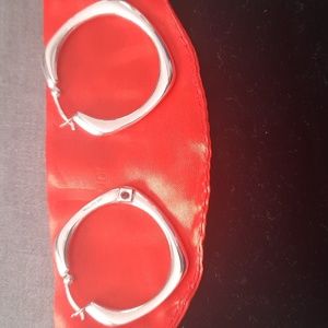 925 Hedi Klum Square Hoop Vintage Earrings.